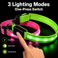 Collier pour chien à motif animal réfléchissant rechargeable par USB, fermeture à boucle, accessoires pour collier d'animal de compagnie pour chiens de taille moyenne
