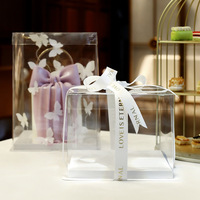 Vente en gros Boîte à gâteau transparente personnalisée 6 8 10 12 pouces transparente recyclable avec vernissage et gaufrage pour usage industriel alimentaire