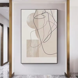 Peinture d'art <span class=keywords><strong>mural</strong></span> pour décoration de maison moderne Conception personnalisée Toile Ligne Impression abstraite Peinture de décoration de salon - Product Image 1
