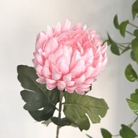 Grandes fleurs artificielles en soie (chrysanthèmes et pivoines) pour décoration de salon, accessoires photo et pour performance portative
