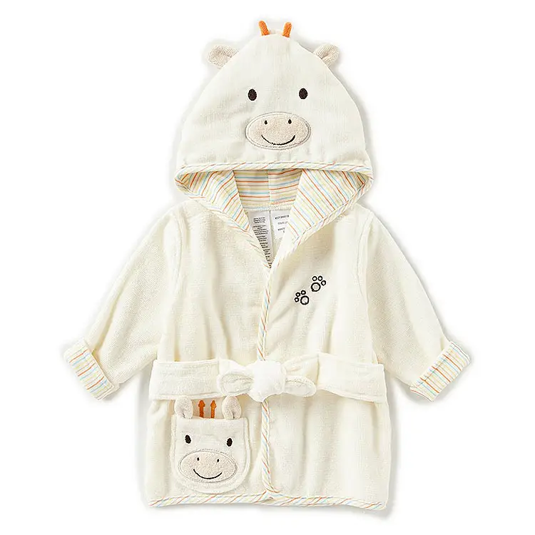 Индивидуальный банный халат с капюшоном для новорожденных из 100% бамбукового волокна