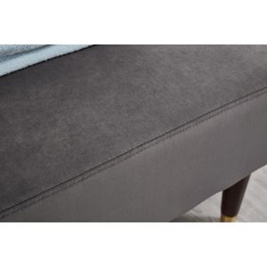เก้าอี้พักผ่อนทรงโมเดิร์นสีเทาหุ้มกำมะหยี่ - Product Image 6