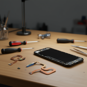 Cable flexible del botón lateral del Oppo Realme 6 con sensor de huellas dactilares, pieza de repuesto azul claro - Product Image 3