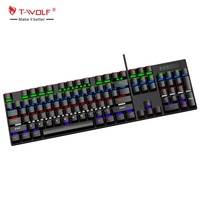 Wired Gaming Mechanical Keyboard RGB Rainbow Backlit Keyboard 104keys E-sport Gaming Ergonomic Keyboard for Pc Tablet Desktop