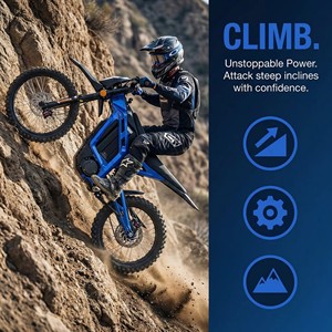 Bicicleta Eléctrica Todoterreno de 72V 4000W 40Ah con Batería de Litio, Neumáticos Reforzados, Suspensión Reforzada, Ligera, para Aventura en la <span class=keywords><strong>Ciudad</strong></span> - Product Image 4