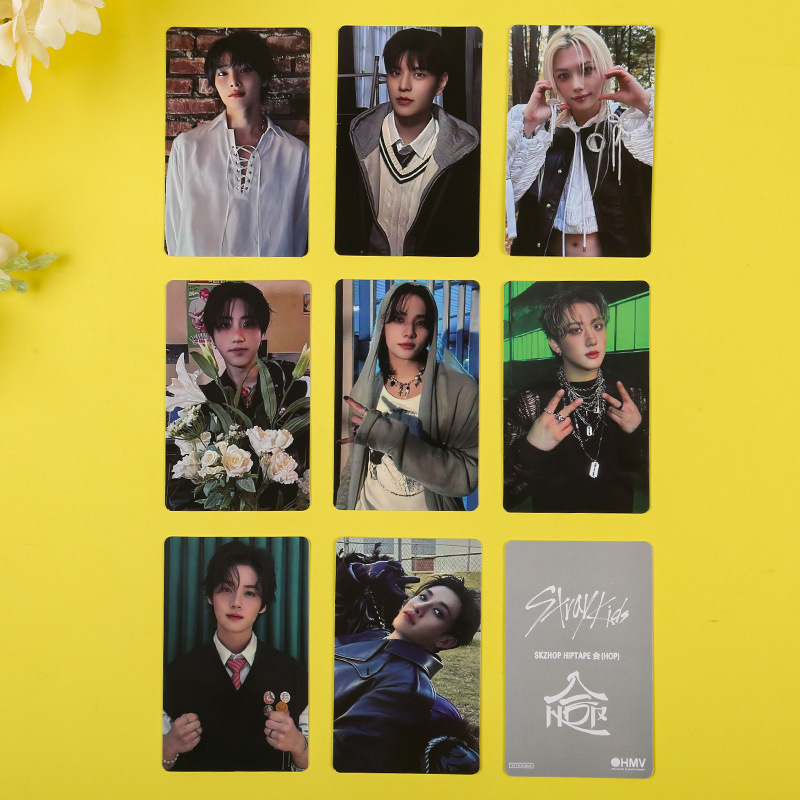 8Pcs/Set KPOP Hot Stray HOP Album Selfie Lomo Cards List Bangchan