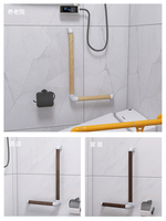 Barre d'appui de salle de bain en bois massif, antidérapante, pour personnes âgées et handicapées, rail de soutien pour toilettes