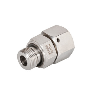 Raccord de tuyauterie en acier inoxydable ROKE SS316 à simple ferrule conique, étanchéité DIN2353, connecteur hydraulique - Product Image 1