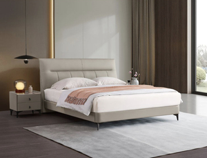 Lit King-Size Moderne de Luxe avec Revêtement en Cuir Véritable Capitonnée, Cadre en Bois Doux, Bo <span class=keywords><strong>Yi</strong></span> Man, Garantie 2 Ans, Meubles de Chambre à Coucher - Product Image 2