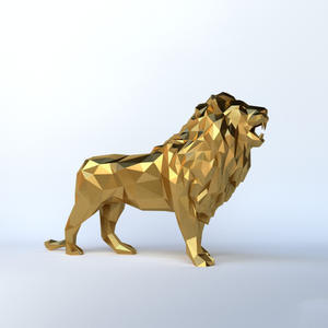 Estatuas de León de Resina y Fibra de Vidrio Hechas a Mano de la Mejor Calidad en Oro y Plata - Product Image 4