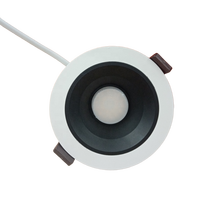 Spot encastré LED COB réglable 6W, anti-éblouissement, en aluminium, avec réflecteur noir, spot de plafond rond