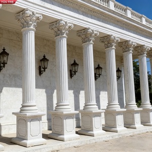 Colonnes romaines corinthiennes en marbre blanc sculptées à <span class=keywords><strong>la</strong></span> main YOUFINE, décoration classique pour villas et maisons de luxe - Product Image 3