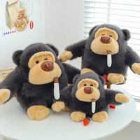 Vente directe d'usine en gros jouet en peluche de gorille fumeur mignon singe assis jouet en peluche doux cool gorille en peluche