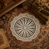 Sous-verre décoratif rond ajouré en dentelle brodée à la machine, style moderne, pour thé et café, 3 mm, écologique
