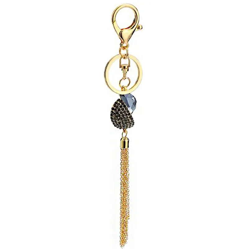 Porte-clés de barre en métal perlable à la mode métal année breloques cadeau graduation strass gland porte-clés