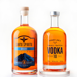 <span class=keywords><strong>Bouteilles</strong></span> en verre <span class=keywords><strong>vides</strong></span> personnalisées avec logo 500ml 750ml pour spiritueux (vodka, whisky, gin, rhum, brandy), bouteille à liqueur Super Flint avec bouchon en liège - Product Image 6