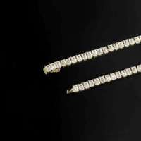Bracelet tennis taille émeraude pour femme, chaîne en moissanite VVS, argent sterling 925 plaqué or 14 carats, bijoux de luxe pour femme