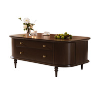 Table basse portable en bois massif de style rétro français, petite table ovale neuve pour salon, table d'appoint de canapé, design américain du milieu du siècle, style antique