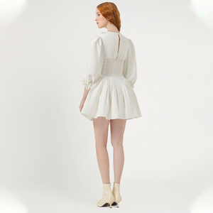 Mini abbigliamento ampio Jurk Vintage Wit abito personalizzato estivo biologico Boheme donna donna donna Hawaii cotone altalena bianco - Product Image 4