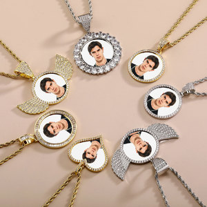 Tùy Chỉnh Mạ Vàng Brass Bộ Nhớ Mặt Dây Chuyền 15-68Mm Xoắn Chuỗi Vòng Cổ Với Hình Ảnh Lớn Hip Hop Ảnh Mề Đay - Product Image 2