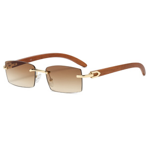 Factory Designer New Classic Sunglasses Man <strong>Natural</strong> Cow Horn Glasses Rimless Buffalo Horn Sunglasses Women UV400 Protection - Product Image 5