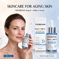 Soin Visage Liquide Anti-Âge et Anti-Rides au Peptide de Cuivre Bleu Pur Végétalien GHK-Cu, Acide Hyaluronique, Raffermissant et Éclaircissant, Marque Propre
