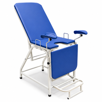 Table d'examen gynécologique avec cadre en acier inoxydable et support de jambe réglable pour usage hospitalier et clinique