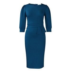2024 primavera nuevo elegante OL vestido de oficina profesional mujeres de alta calidad Formal trabajo carrera vestidos gasa tela Casual botón - Product Image 4