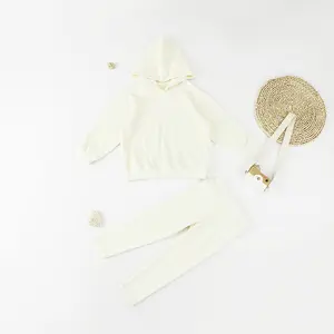 Spring Autumn Cartoon Printing Hooded Coat 2 Piece Long Sleeve Baby Boy Clothing Sets