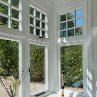 Sistema insonorizado personalizado Marco estrecho UPVC Ventana abatible Ventanas de vidrio doble Ventana abatible de huracán