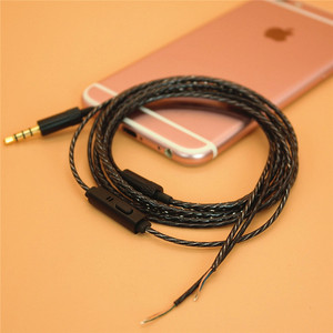 Cable de Auriculares Transparente Trenzado DIY con Micrófono, Cable de Audio de Cobre Libre de Oxígeno para Audiófilos, Conector de 3.5 mm - Product Image 3