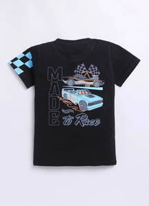 Camiseta de algodón puro estampada para niños, cuello redondo, diseño estampado, corte regular, transpirable, la más vendida. - Product Image 2