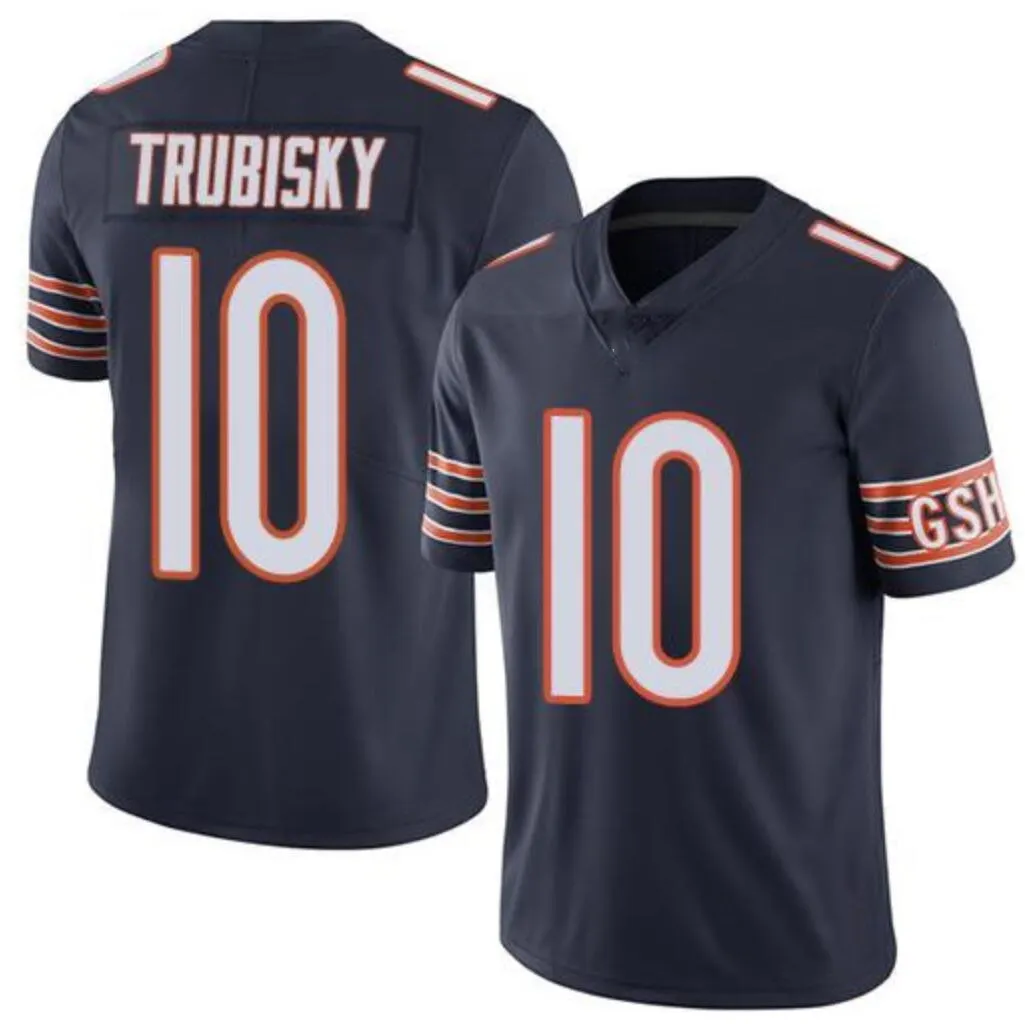 Özelleştirmek Chicago dikişli amerikan futbolu formaları 10 Mitchell Trubisky 23 Kyle Fuller özel nakış Rugby spor giysileri