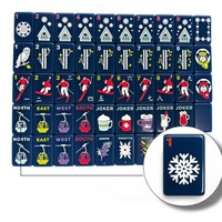160 Buah Set Mahjong Amerika 1.42 Inci, Ubin Mahjong Akrilik Lapis Ganda Model Ski, Mendukung Pengiriman Udara/Laut, Hadiah Pesta