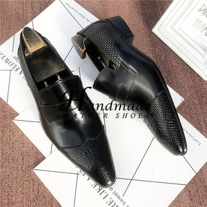 Chaussures en cuir à bout pointu pour hommes, chaussures habillées longues, chaussures de bureau décontractées, chaussures de ville décontractées - Product Image 5