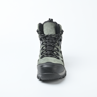 Bottes de sécurité en microfibre noire à embout d'acier, semelle en caoutchouc conforme aux normes européennes, style randonnée toutes saisons