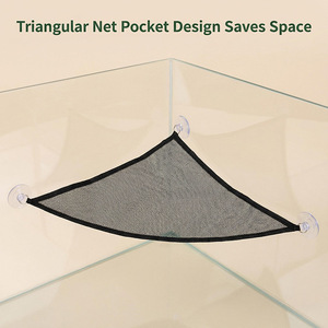 <span class=keywords><strong>Hamac</strong></span> <span class=keywords><strong>triangulaire</strong></span> pour reptiles avec ventouses et balançoire en maille respirante pour geckos et caméléons – Accessoires pour terrarium - Product Image 4