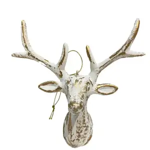 Christmas Decorations Hanging Reindeer Heads Ornaments Anlter Holiday Deer Head Pendants Creative Christmas Tree Pendants