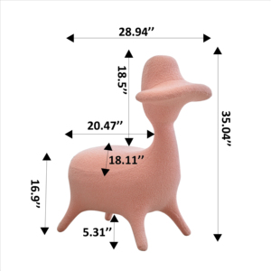 ATUNUS Chaise simple de jeu mobile en tissu d'agneau à boucle Chaise rembourrée pour salon en forme de canard mignon en alpaga - Product Image 4