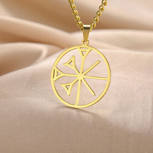 Collier Myshape Symbole Annunaki, Pendentif Anu Cunéiforme, Mythologie Sumérienne, Acier Inoxydable, Bijoux Religieux Mésoptamien - Product Image 6