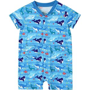 Mono de bebé unisex al por mayor, de manga corta, de viscosa de bambú, transpirable, de una pieza, con cuello redondo, para verano - Product Image 1