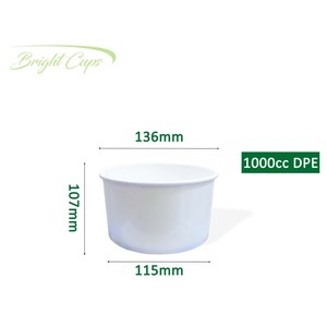 Offre Spéciale emballage à emporter bol en papier jetable 1000cc plaine Double bol en papier PE bol à salade en papier en gros Philippines - Product Image 2