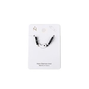 Bracelet perlé Tai Chi en acier inoxydable Yin Yang, bijoux unisexes tendance - Product Image 1