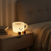 Tasse à café en silicone Veilleuse Contrôle tactile Lumière LED Lampe de chevet Sommeil Clap