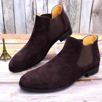 Sepatu Bot Gaya Italia Klasik Chelsea Kulit Sapi Suede Buatan Tangan Bot Pendek Gaun Pesta Musim Dingin Grosir Cina