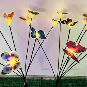 Hot bán vườn trang trí nội thất đèn giáng sinh bướm Đèn Ngoài Trời LED Color Changing năng lượng mặt trời gió Chime ánh sáng và vườn Land