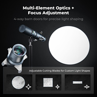 K&F Concept SP25C Pro, projecteur de lumière d'appoint à focalisation variable 4 couleurs, 25W, lumière vidéo portable, lampe de photographie