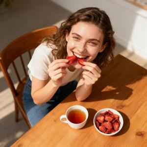 Fraises lyophilisées sucrées OEM - Pack en vrac, fruits <span class=keywords><strong>de</strong></span> <span class=keywords><strong>saison</strong></span> frais, soigneusement préparés pour des collations délicieuses - Product Image 4