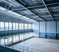 Bâtiment en métal préfabriqué, structure en acier, gymnase, lieux sportifs, toit de centre sportif, salle de sport