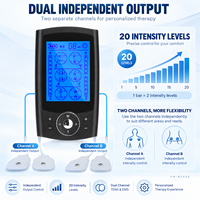 Unit TENS Rehabilitasi Rumah Terapi Pribadi FM-B2405 24 Mode EMS Output Ganda Independen Intensitas Dapat Disesuaikan Timer LCD
